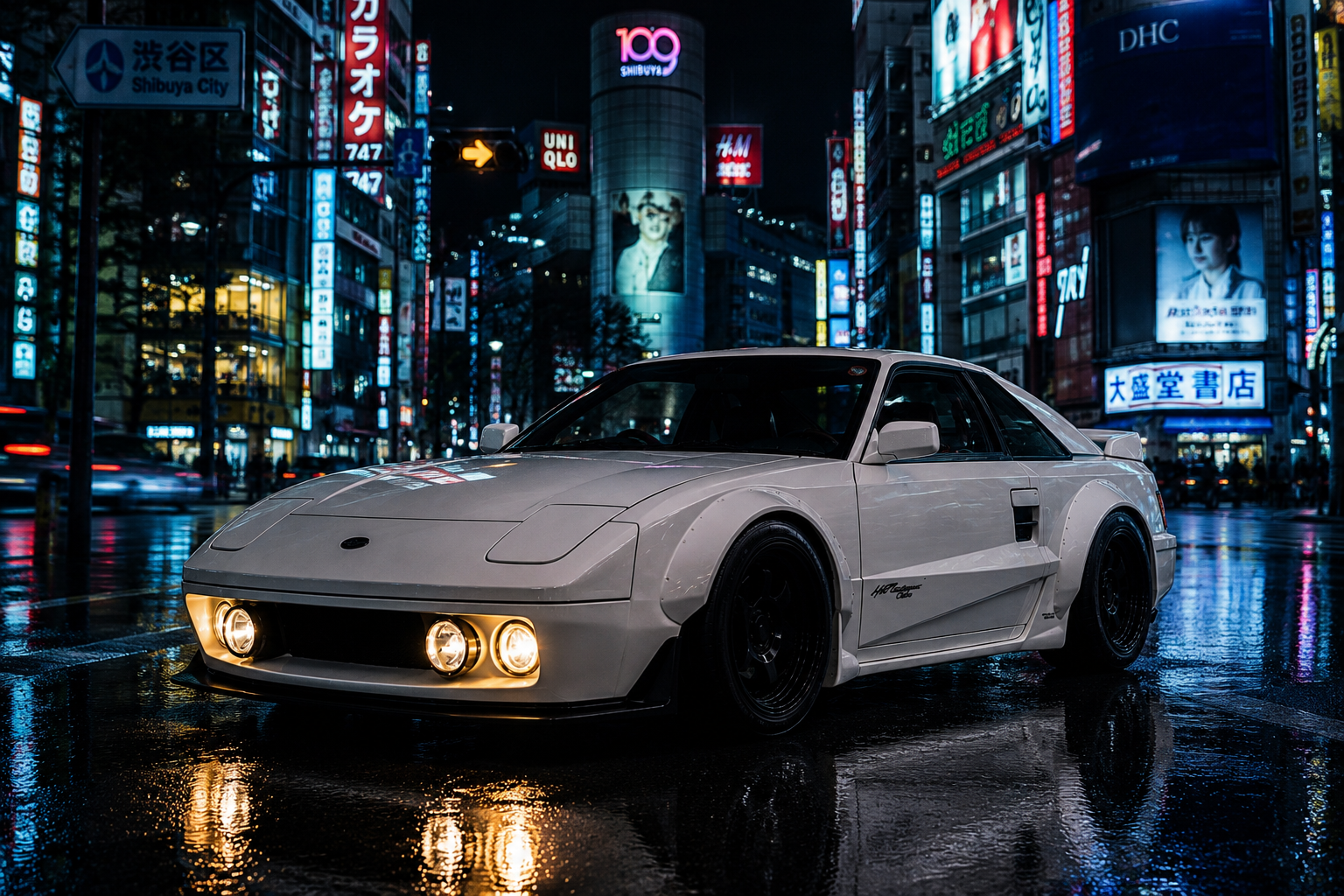 Yoru Moto-RedLine in the city at night