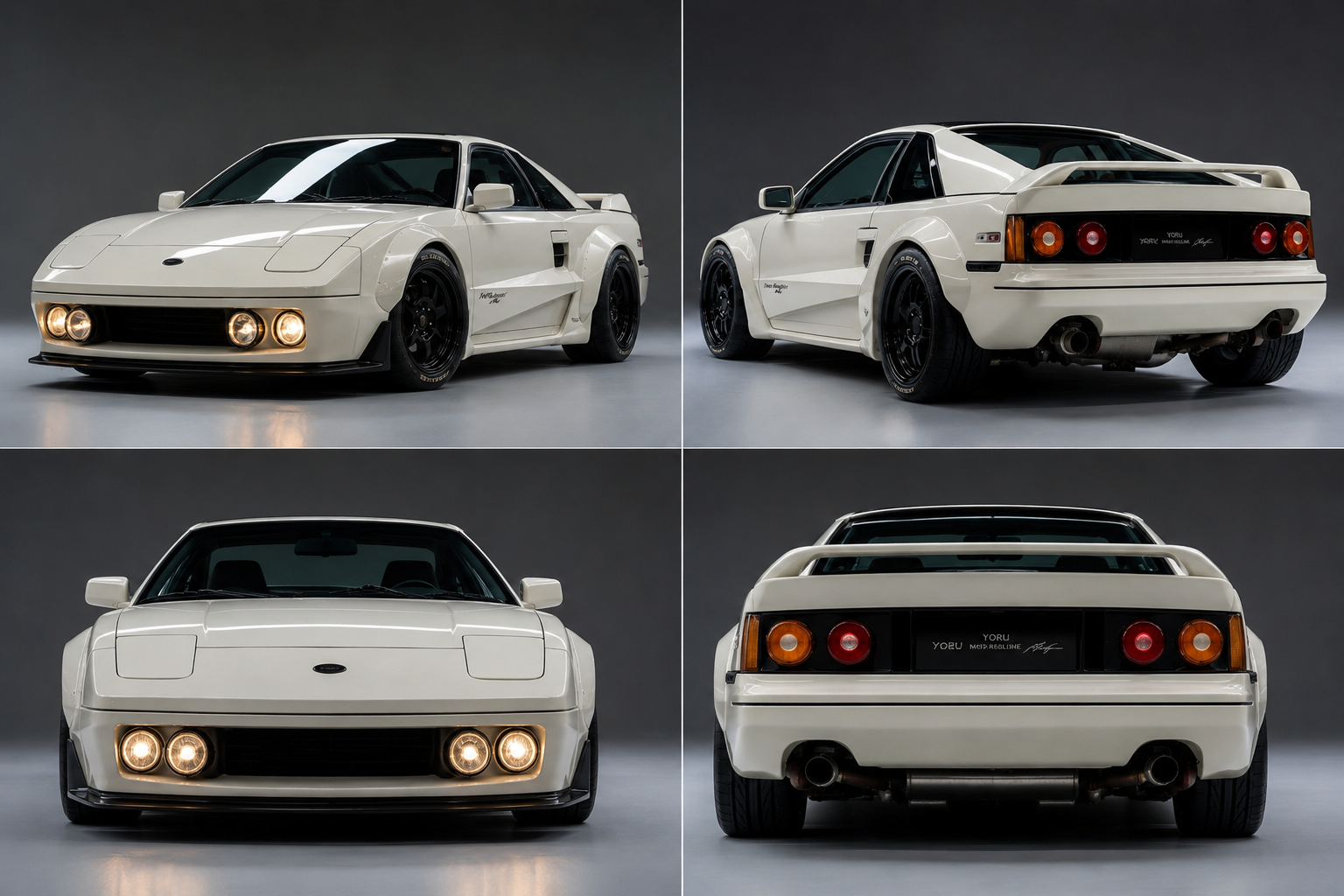 Yoru Moto-RedLine — front three-quarter, rear three-quarter, and dead-on front and rear